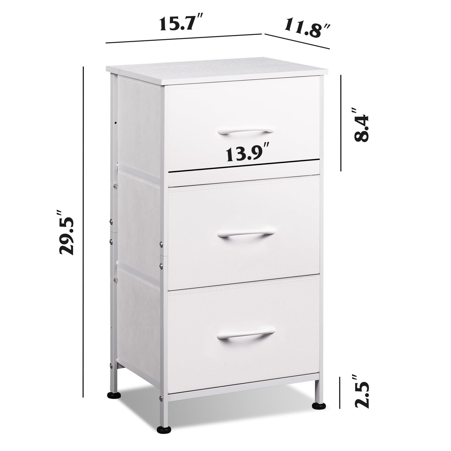 WLIVE 3 Drawer, 5 Drawer and 9 Drawer Dresser Set, Dresser for Bedroom, Closet, Hallway, Storage Organizer Unit, Dressers & Chests of Drawers, White