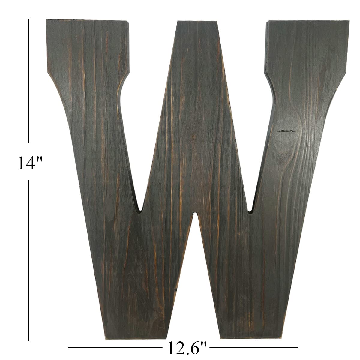 ABELOTS Big Letter Wall Art for Living Room, Bathroom, Bedroom, and Home Decor, Rustic Farmhouse Lettering for Family Last Names, Large Decorative Wood, 14” x 10” (Big W)