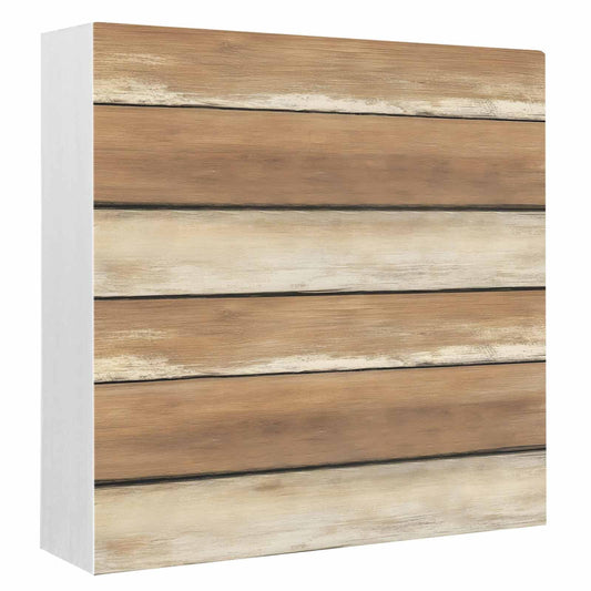 Wood Box Sign Desk Decor Vintage Wood Grain Farmhouse Square Boxes Sign, Abstract Brown Wooden Plank Wooden Block Box Sign Decoration for Home Wall Tabletop Shelf Office Decor,6x6IN