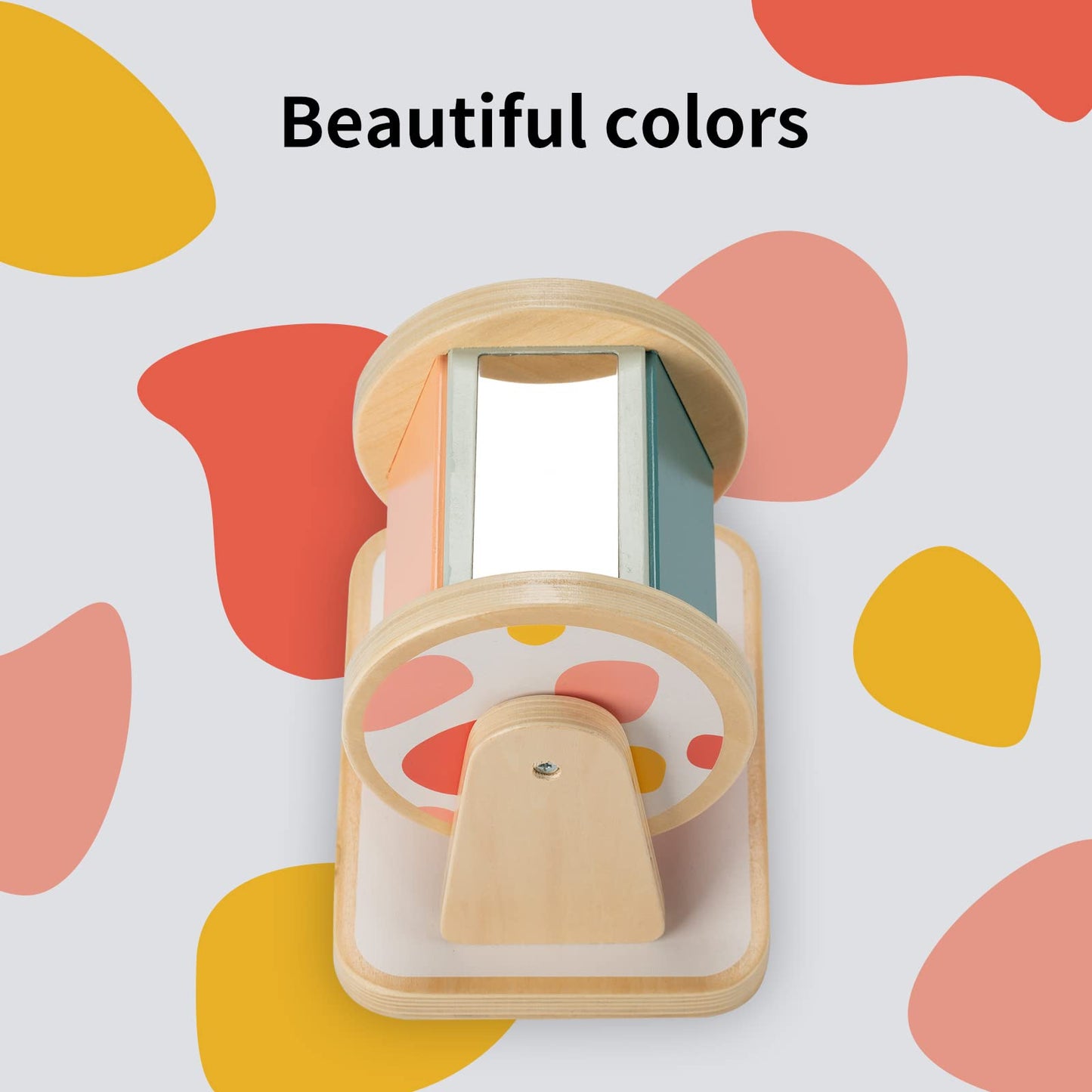 Twefex Montessori Spinning Drum, Montessori Toys for Babies 6-12 Months, Montisory Baby Toys for 1 Year Old Infant, Wooden Toy for Baby