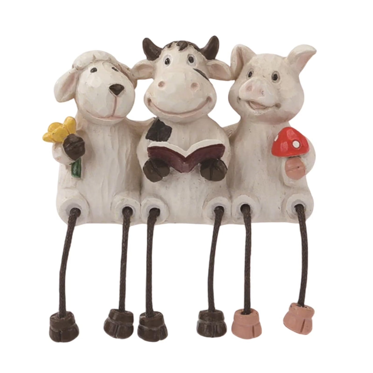 Semeid Cute Farm Animal Shelf Sitters with Dangling Legs