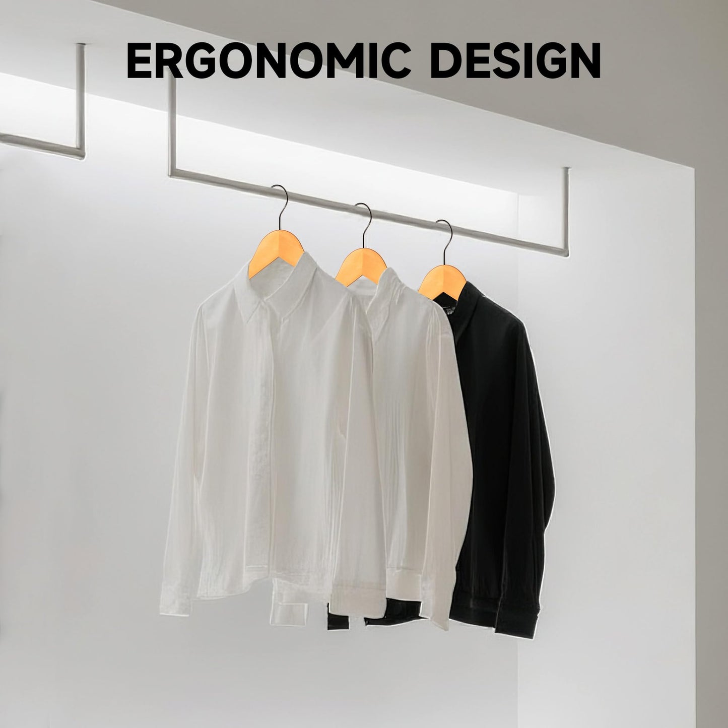 BP4U Premium Wooden Top Hangers, Heavy Duty Solid Wood Suit Hangers with 360° Swivel Hook & Anti-Slip Notches, Durable Clothes Hangers for Jackets, Coats, Shirts & Dresses(Natural Wood/12-Pack)