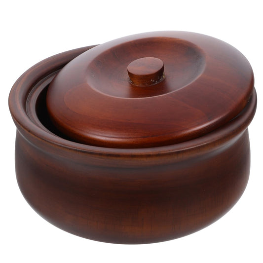 Homoyoyo Wood Serving Bowls with Lid Vintage Decor Salad Bowl, Generic Natural Wood Round Serving Tea Trays for Japanese Miso Soup Bowl Fruits Bowl Food Containers Candys Snack