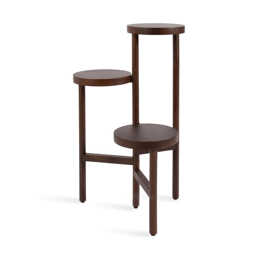 Kate and Laurel Fitley Modern Three-Tier Freestanding Plant Stand, 16 x 16 x 35, Dark Brown, Decorative Tiered Mango Wood Plant Stand for Useful House Plant Decor