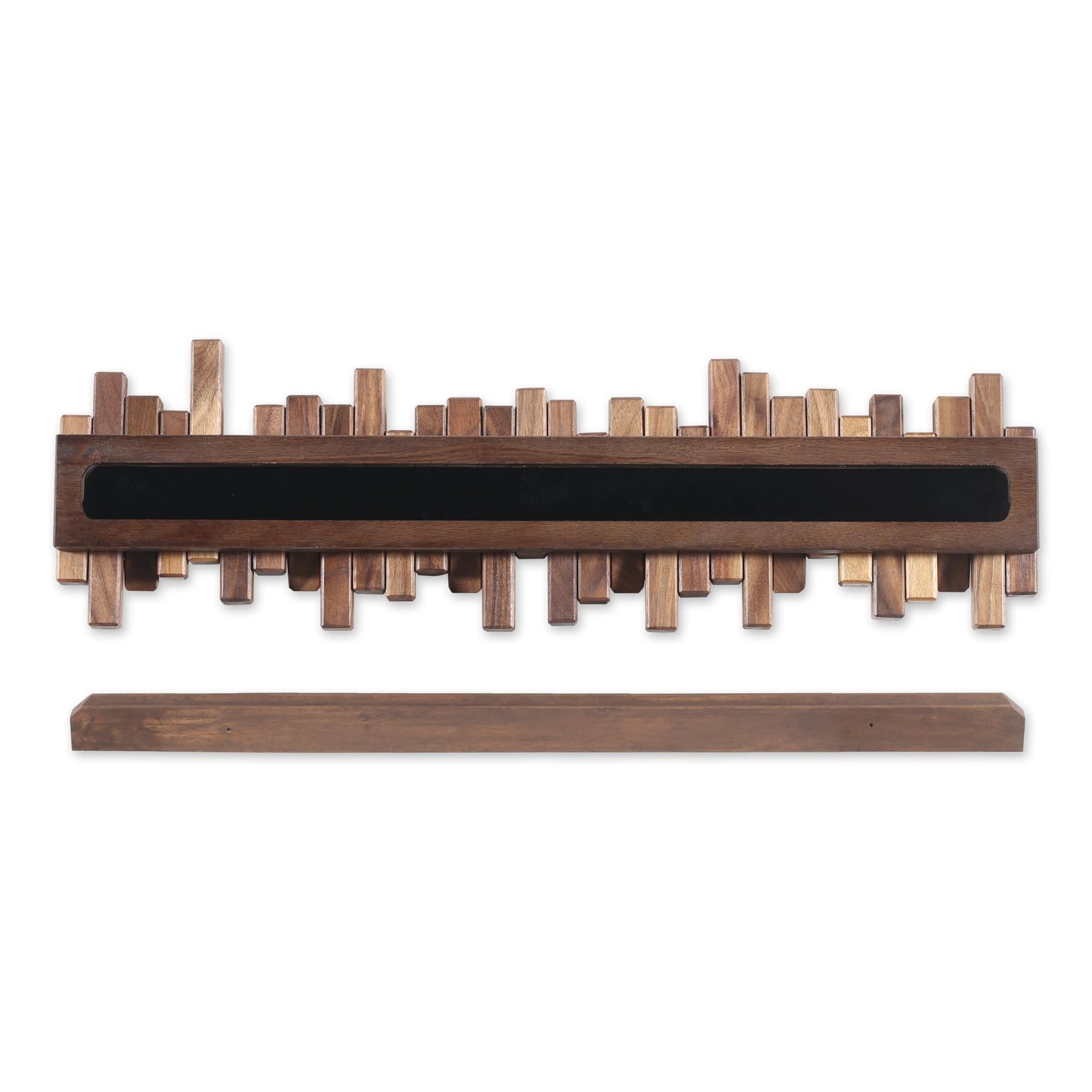 Acsigesn Wooden Coat Rack Wall Mounted Sticks Multi Rack Solid Handmade Natural Walnut Wood Artwork with 6 Flip-Down Unique Modern Hooks for Coats Bag Hat Umbrella