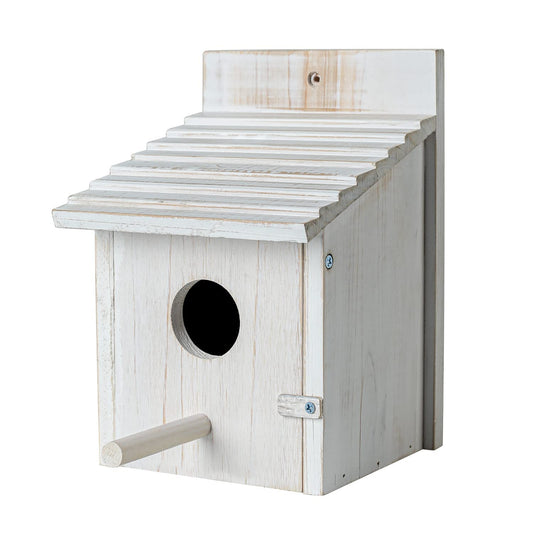 NATUREYLWL Wooden Bird House for Outside with Perch - Weatherproof Hanging Birdhouse for Finches, Bluebirds, Cardinals - Outdoor Garden Birdhouse with Easy Clean Design