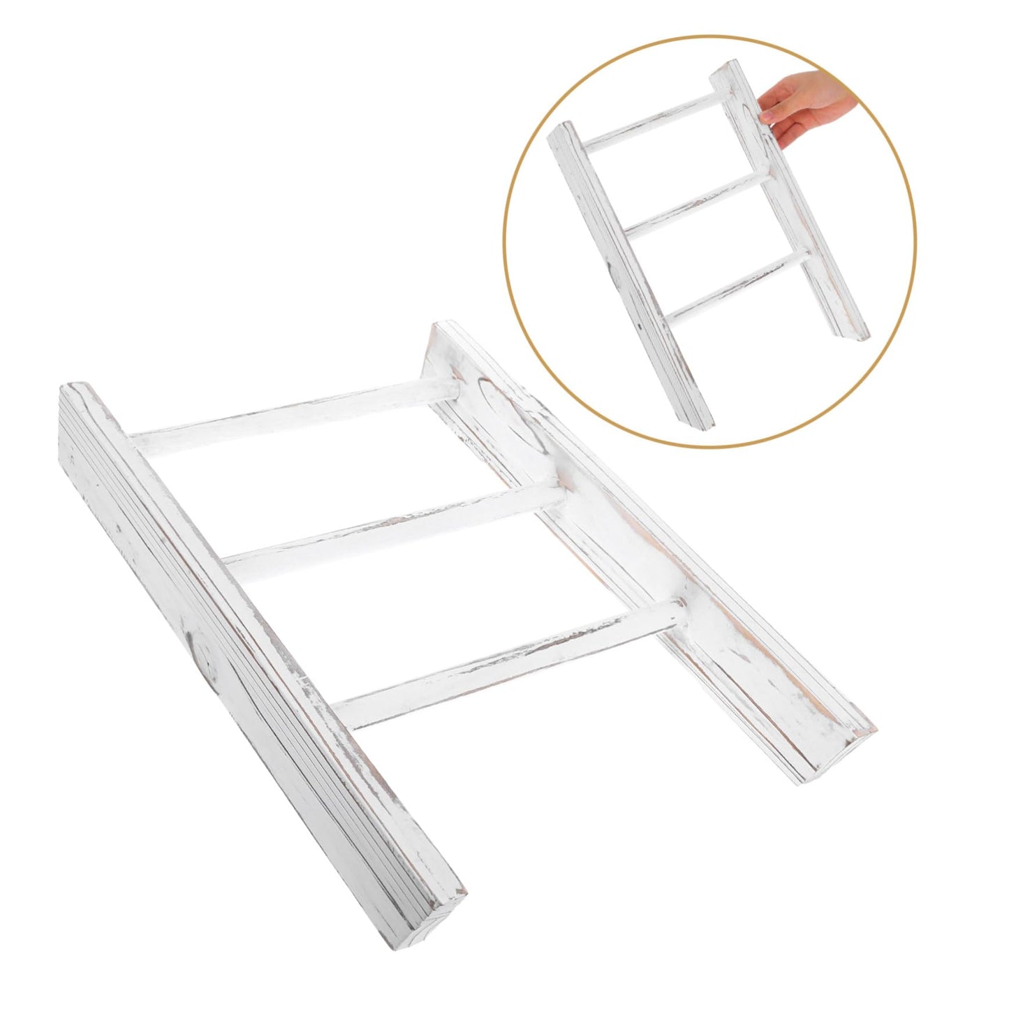 TOPPERFUN Mini Towel Rack Ladder Elegant Finish Decorative Display for Country Bathroom Decor and Kitchen Counter Multifunctional Miniature Ladder for Easy Access to Tea Towels