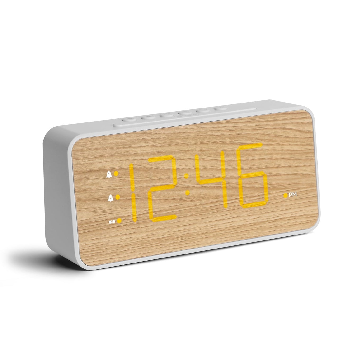 Lumoday Wooden Digital Alarm Clock for Bedroom, Large Display, 100dB Alarm