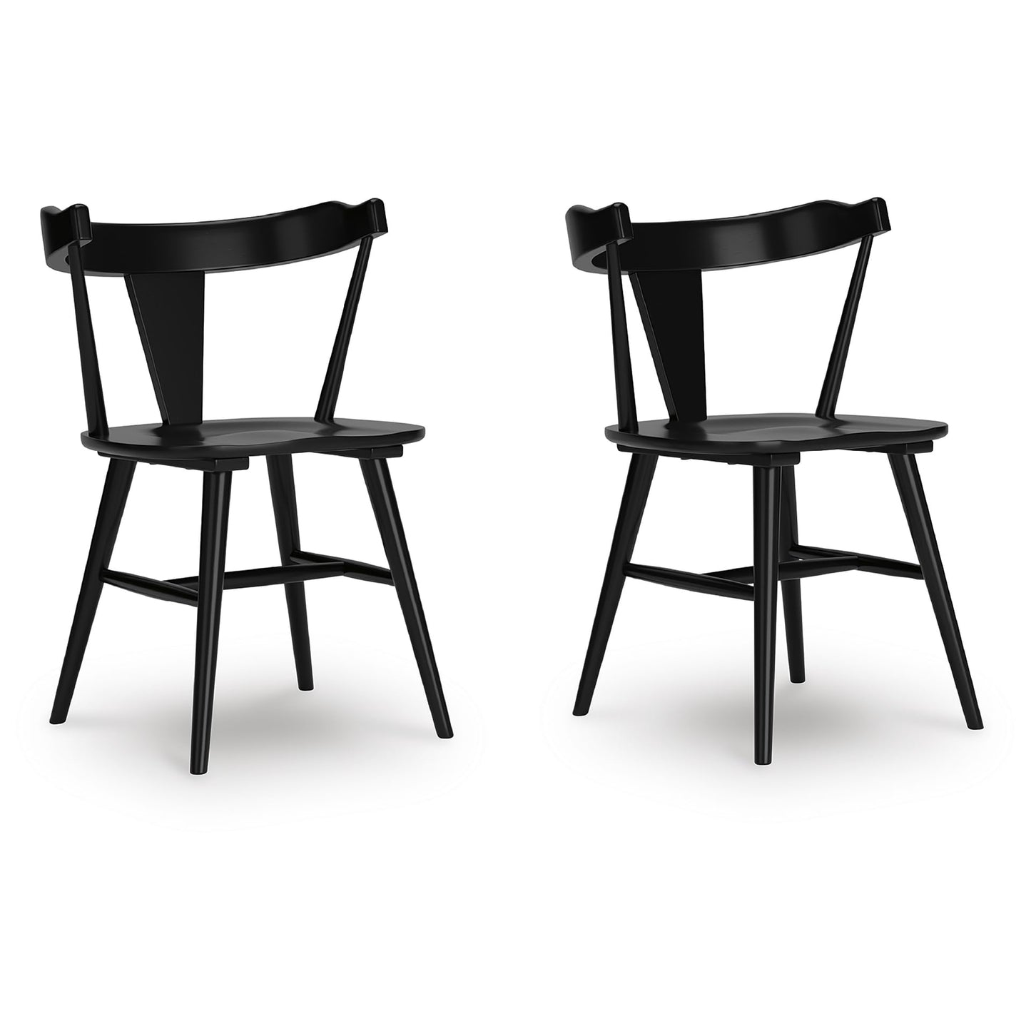 Signature Design by Ashley Gretlynn Casual Solid Wood Armless Dining Chair, Set of 2, Black