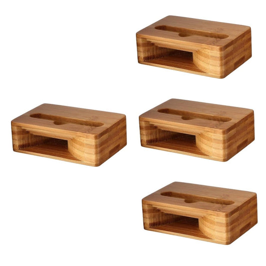 HOMSFOU Phone Sound Amplifier & Universal Wooden Phone Holder Stand, 3.93x2.36x4.72In Desktop Loudspeaker Dock for Nightstand, Mobile Viewing & Clearer Sound