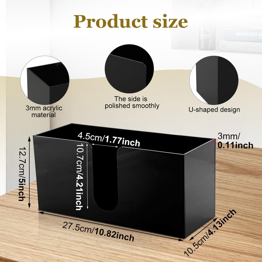 Paper Towel Holder Countertop, Acrylic Napkin Dispenser, Multifold Paper Towel Dispenser, Black Napkin Holder for Z-fold C-fold Trifold