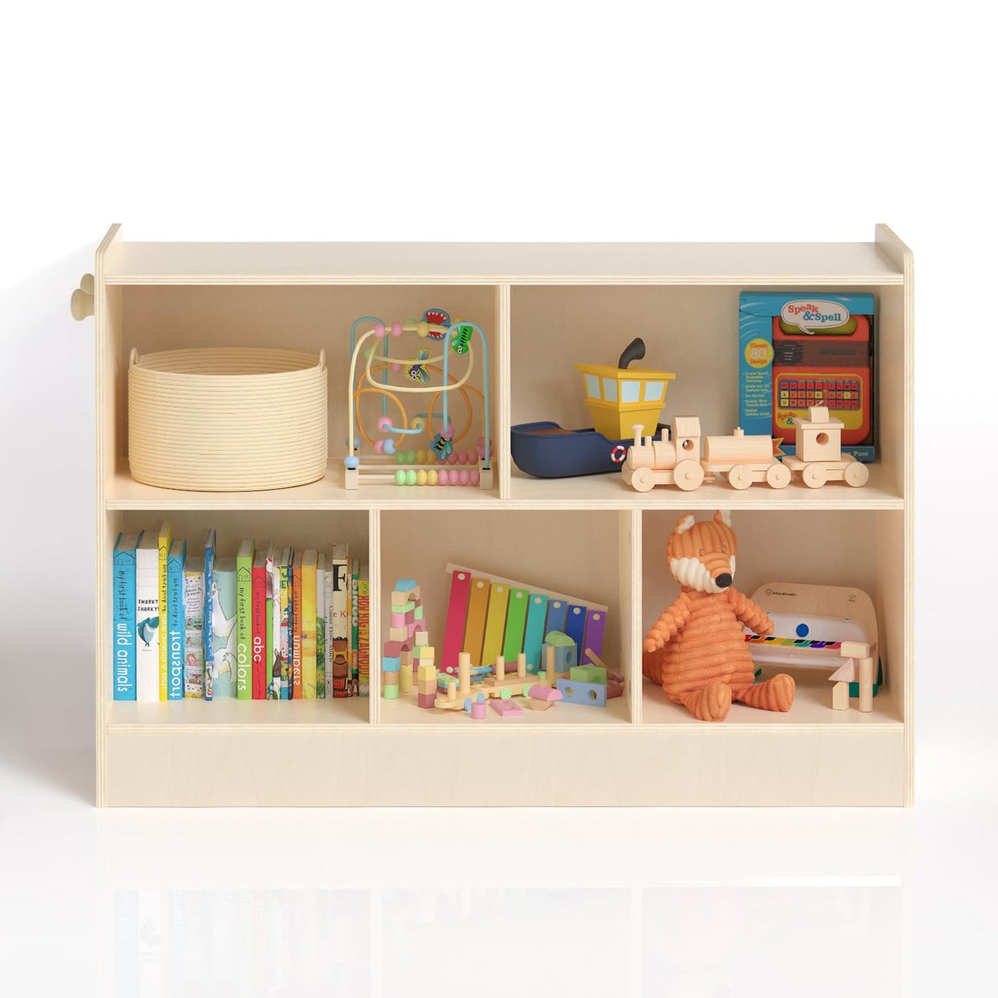LININYHAO Wooden Montessori Shelf,2-Shelf Toy Organizers and Storage, Kids Classroom Organizer, Playroom, Daycare and Preschool (Medium)