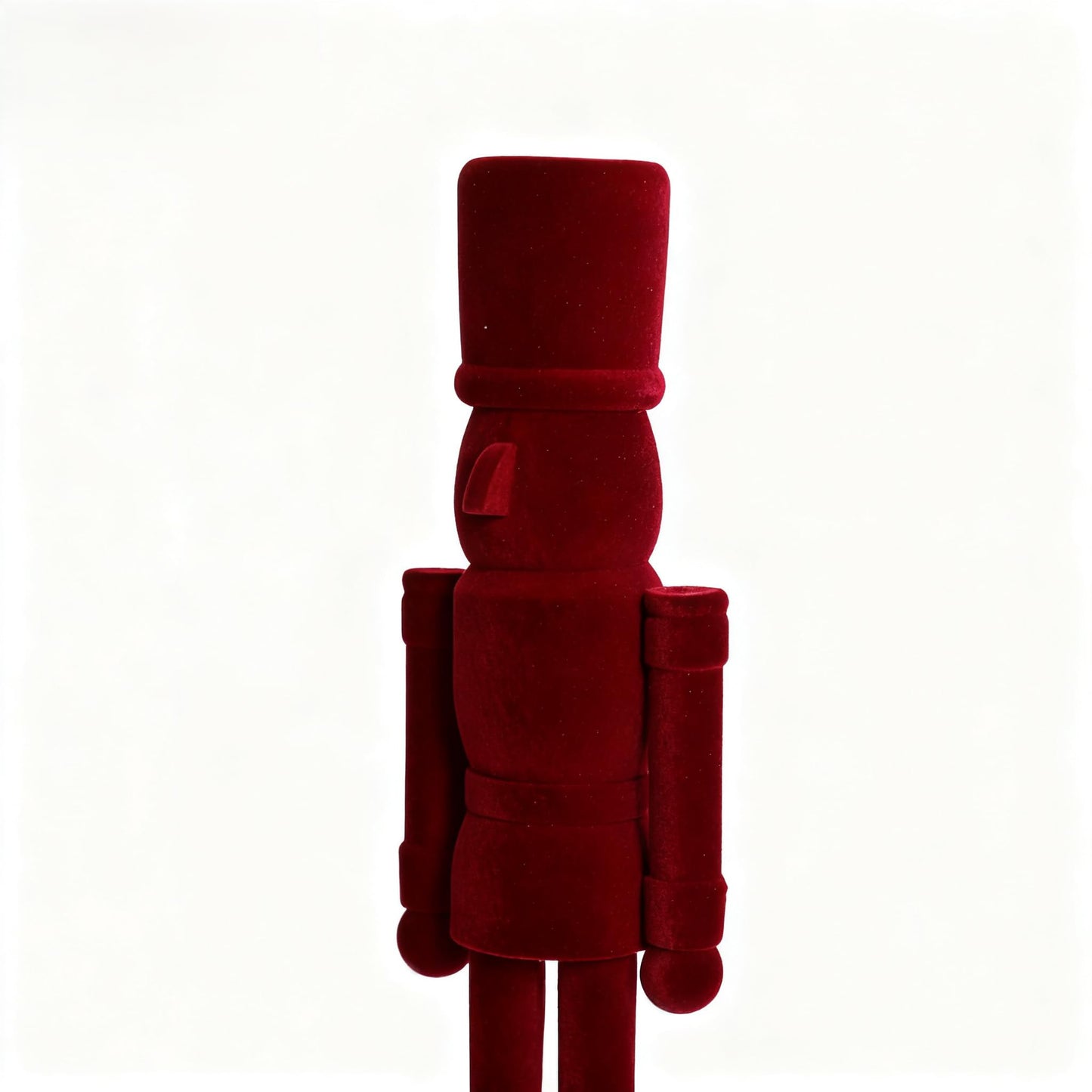PIONEER-EFFORT Luxury Red Velvet Nutcracker Soldier Figurine - 12 Inch Tall Wooden Christmas Decoration - Festive Holiday Mantel & Tabletop Decor - Elegant Collectible Ornament (FLK-Red, 30CM)