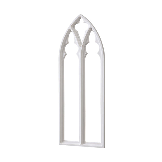 Sintosin Rustic Arched Window Frame Wall Decor 40 X 16 Inch, Hanging Distressed White Wooden Cathedral Farmhouse Faux Window Wall Art for Home Decor Living Room Bedroom Kitchen Hallway