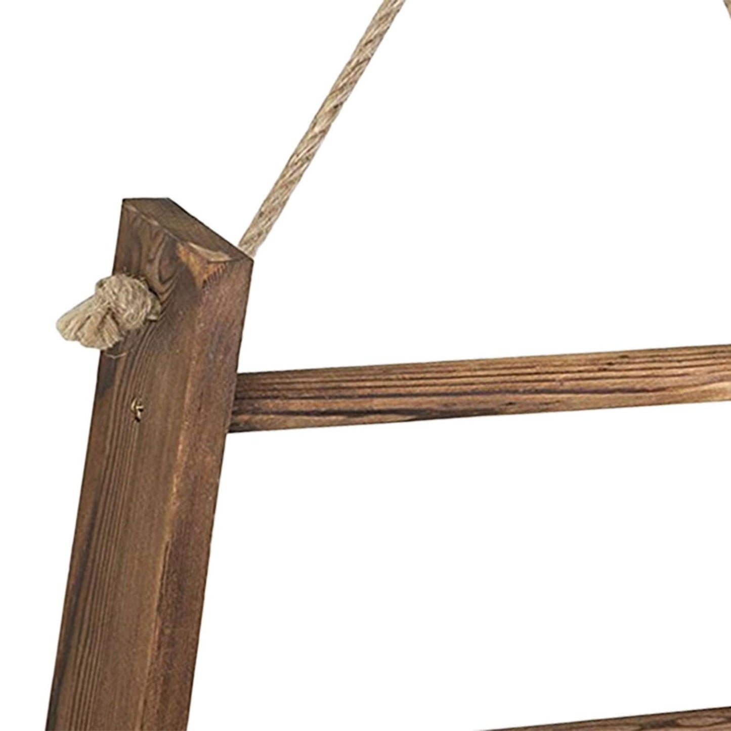 KiBcsLic Towel Rack Decorative Wooden Towel Ladder Hanger with Rustic Hanging Rope for Kitchen Suitable Home