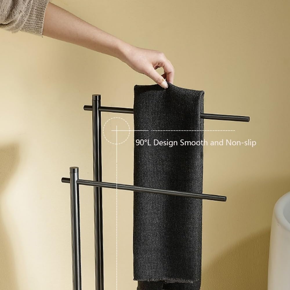 Towel Rack Bathroom Vertical Floor-Standing Marble Towel Rack Hotel Storage Toilet Bar Free Standing Rail