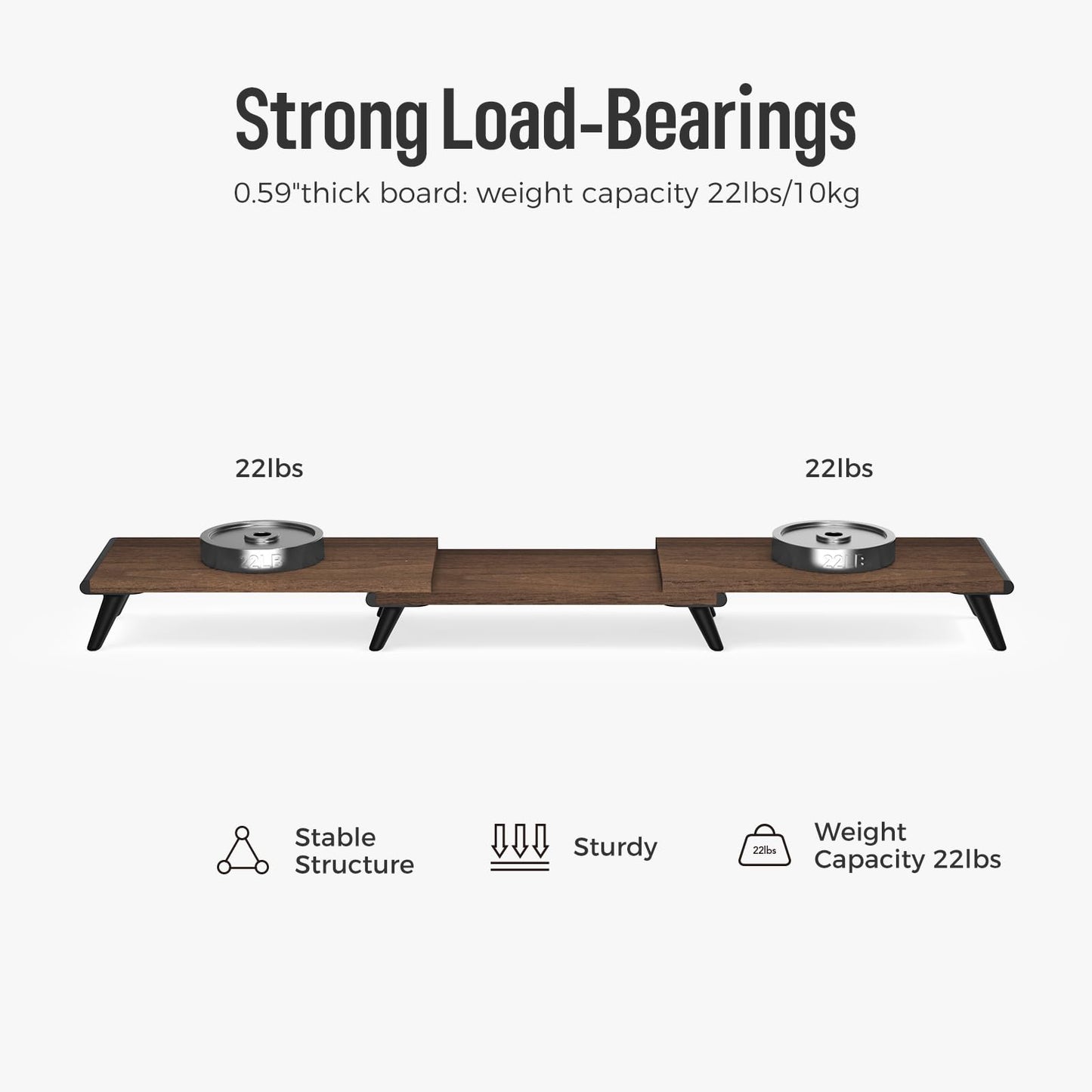 loukin 17.32"*9.84" Dual Monitor Stand Riser for Desk (Brown) | 32"x14" Erasable Dry Erase Desk Mat