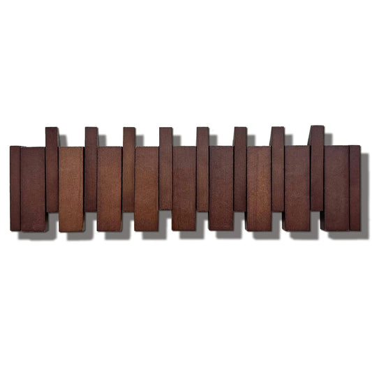 ArtBeek Wall Mounted Coat Rack with Hooks Wooden Wall Mount Piano Key Coat Rack 8 Hooks Solid Wood Coat Rack Wall Mount for Entryway, Living Room, Bedroom, Hallway (22")