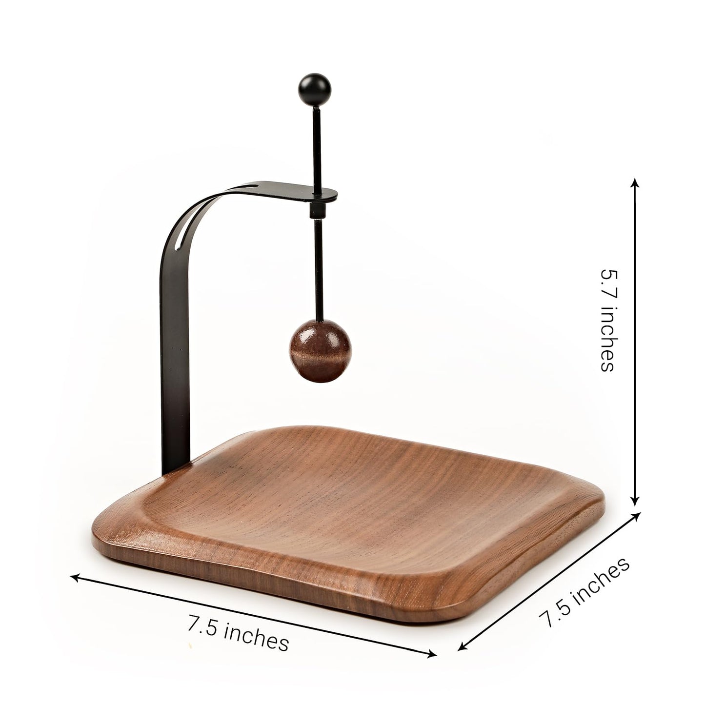 Modern Table Napkin Holder in Solid Black Walnut Wood, Large Decorative Design with Wind-Resistant Feature, Fits Standard 6.5" Napkins for Kitchen, Dining, or Outdoor Use