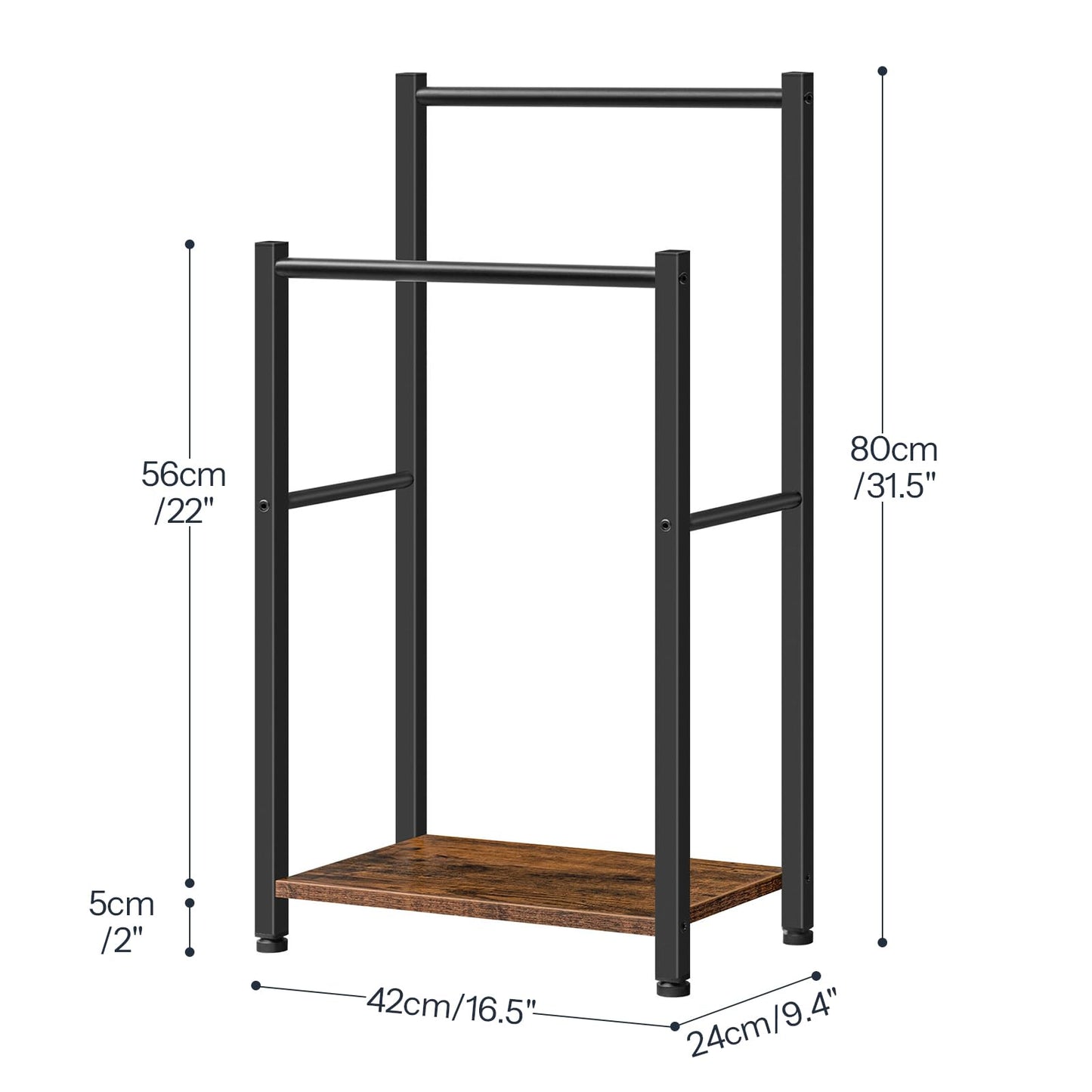 HOOBRO Free Standing Towel Rack and Tree Bookshelf Bundle, Drying and Display Rack with Shelf, loor Standing Storage Rack, for Display of CDs, BF02LB01-BF08SJ01G1