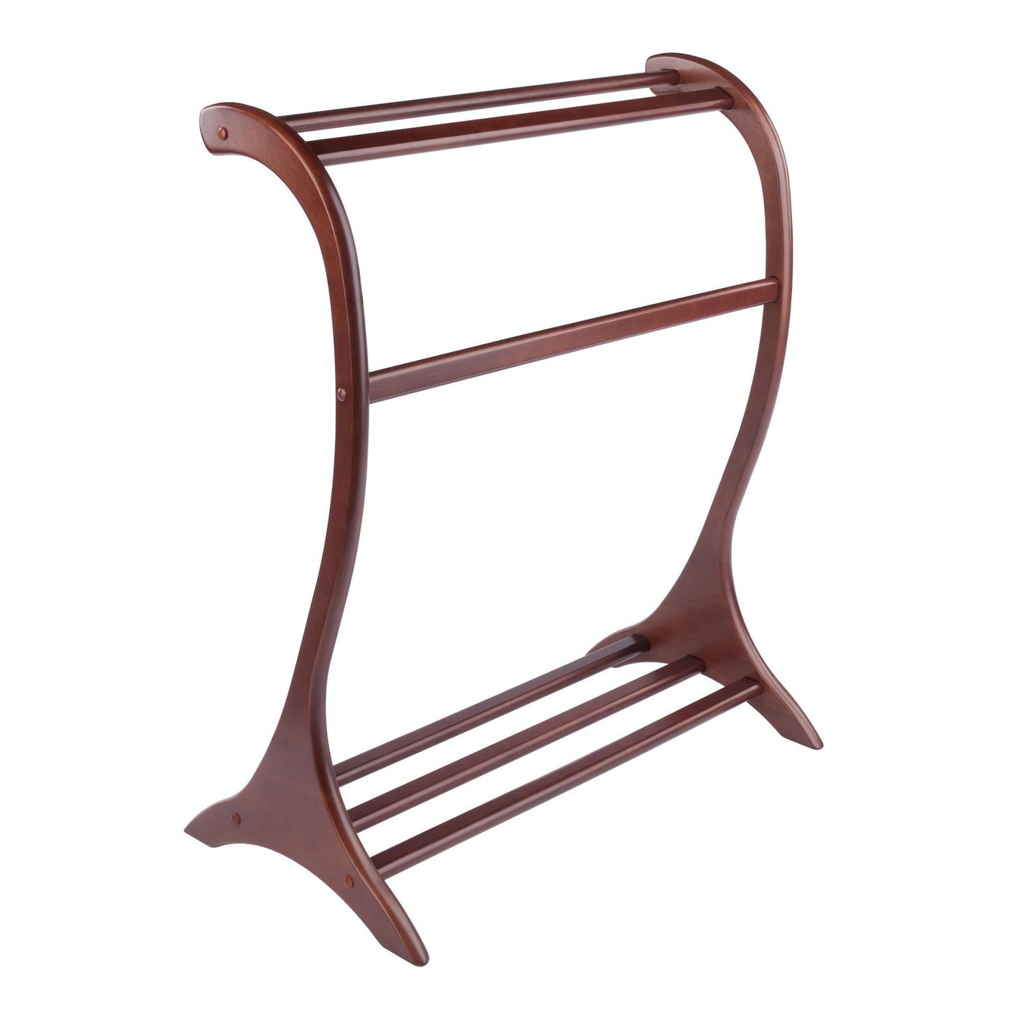 Winsome Bella Blanket Rack in Walnut Finish