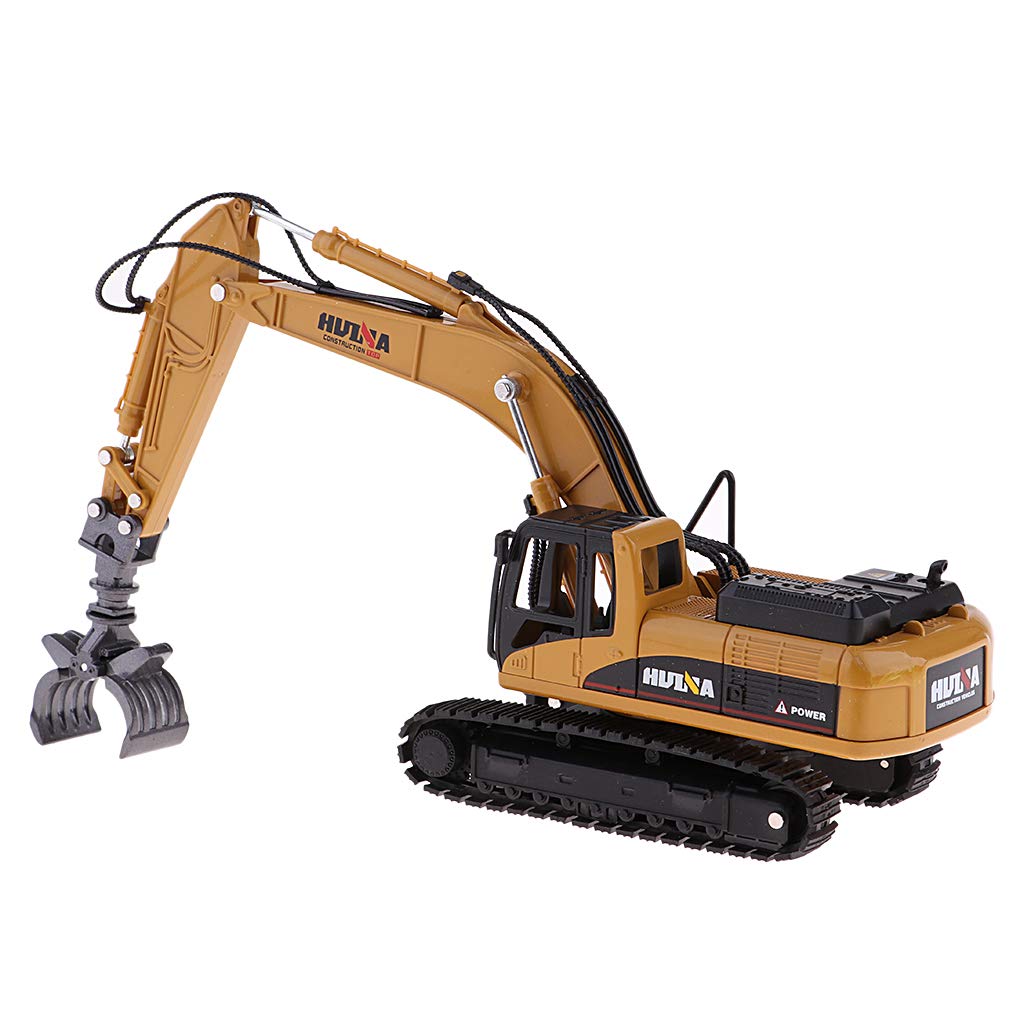 Gemini&Genius Construction Vehicle Toys Timber Grab Excavator Heavy Metal 1/50 Scale Grab Wooden/Building Materials Vehicle Engineering Alloy Models Collection Toys Gift for Kids and Decoration House