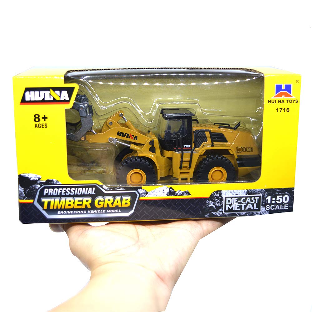 Ailejia 1/50 Scale Diecast Wood Grab Construction Vehicle Toys Timber Grab Truck Heavy Wooden/Building Articulated Alloy Construction Vehicle Model Engineering Car Toy boy Gift (Wood Grab)