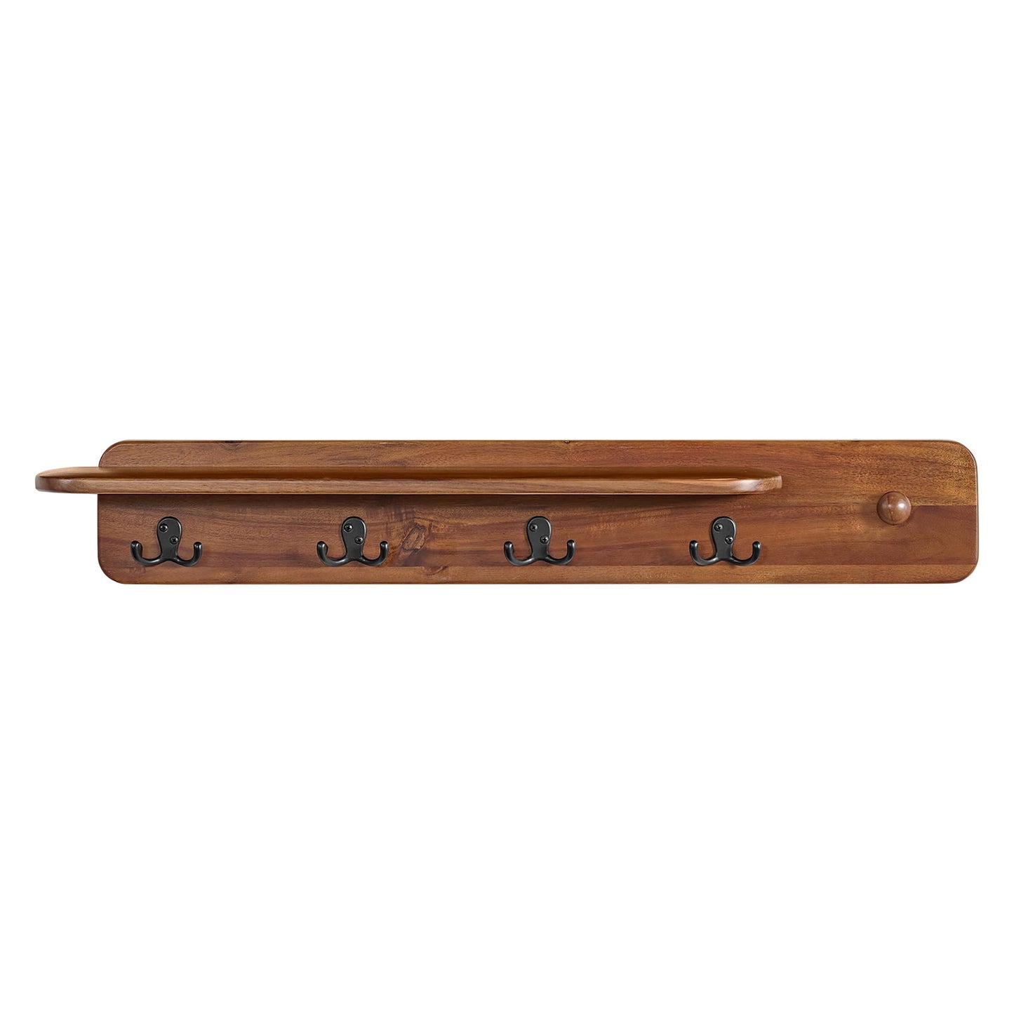 Alaterre Furniture Calais Collection Entryway Bench and Coat Rack - Solid Acacia Wood Mid-Century Modern Entryway Furniture (Chestnut)