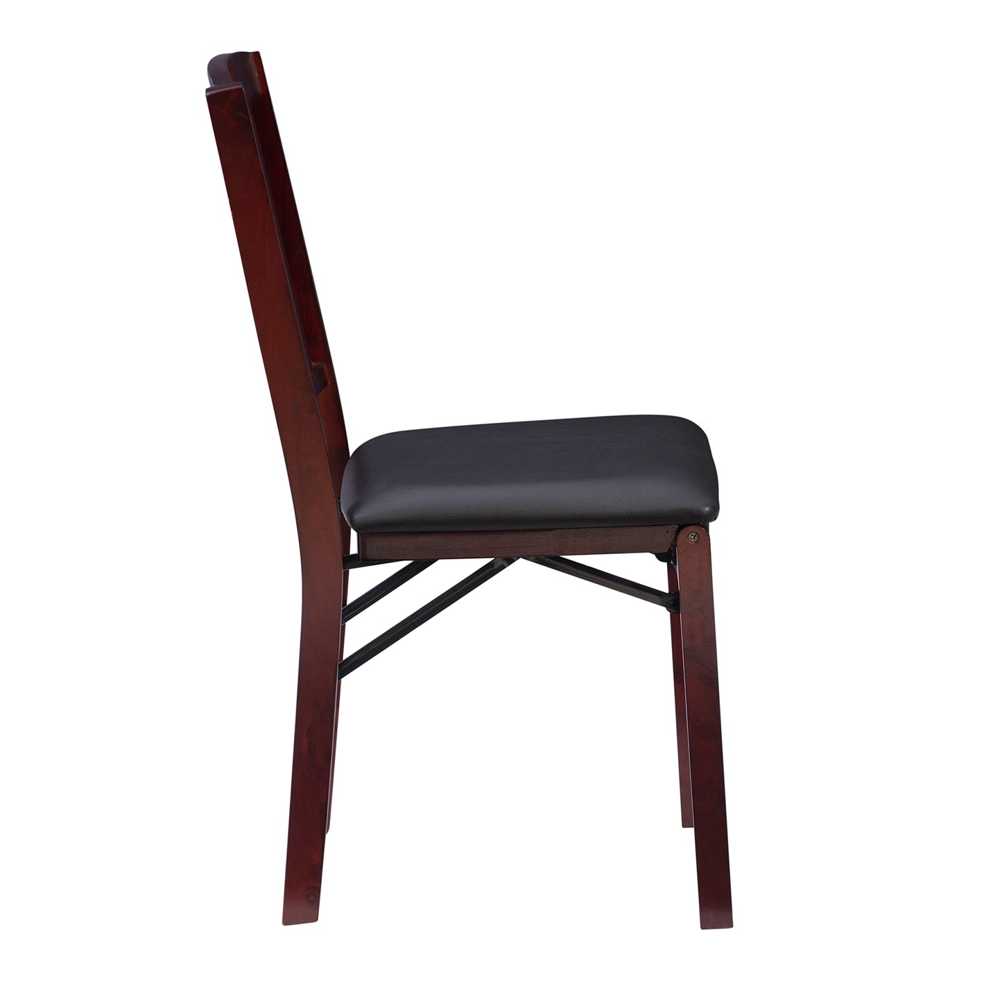 Linon Darwin Espresso Wood Mission Back Folding Chair in a Set of Two