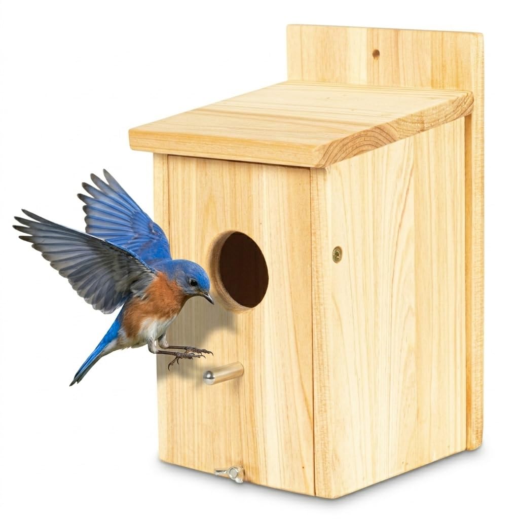Wooden Bird Houses for Outside Birdhouses Nest Bluebird House for Cardinals Finch Wren Swallow for Garden Viewing 1A#