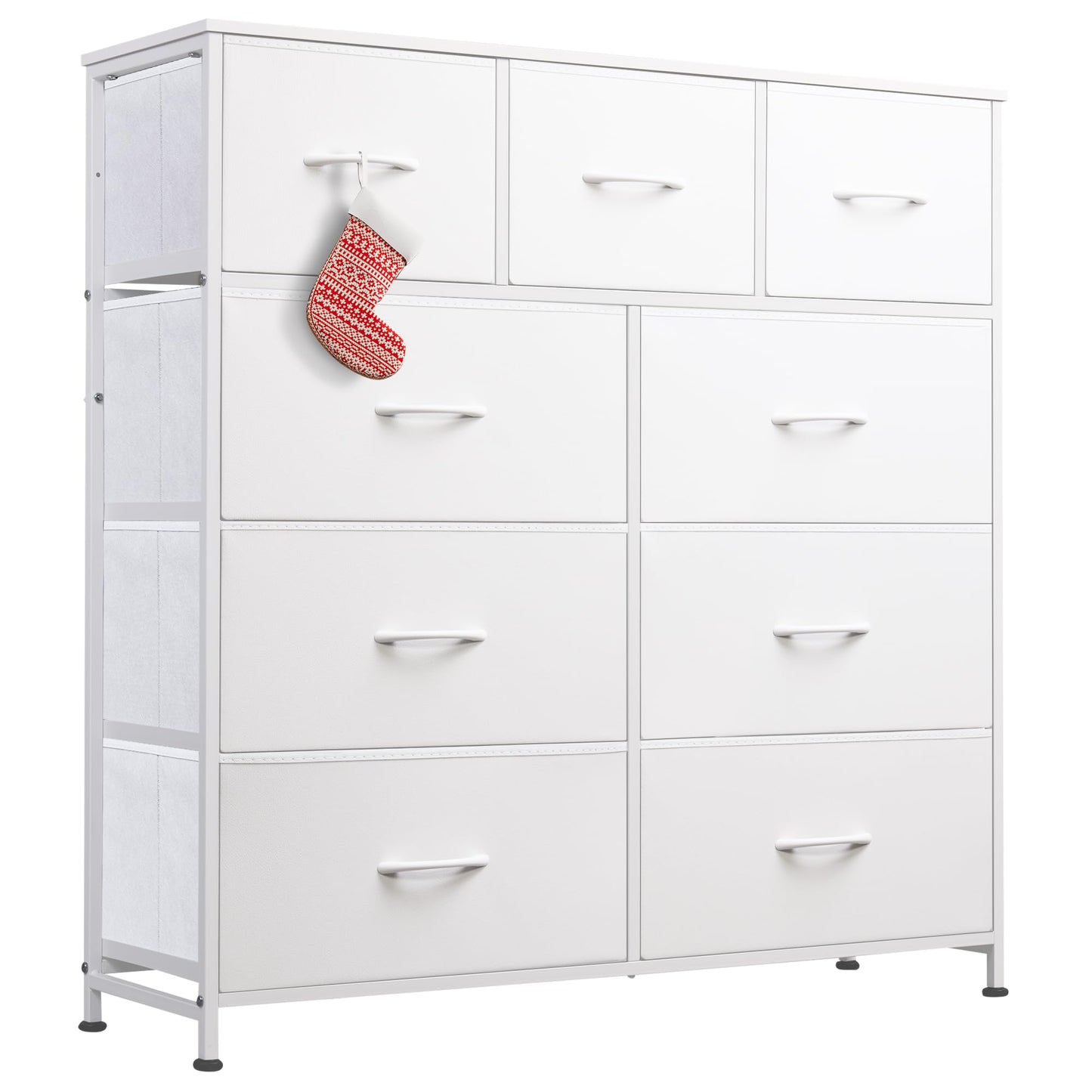 WLIVE 3 Drawer, 5 Drawer and 9 Drawer Dresser Set, Dresser for Bedroom, Closet, Hallway, Storage Organizer Unit, Dressers & Chests of Drawers, White