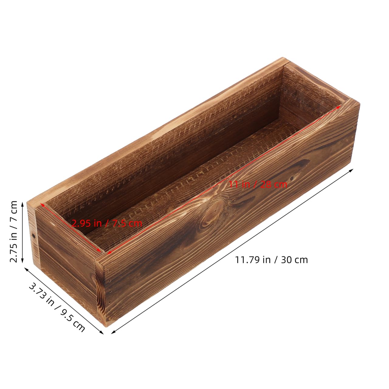 Toddmomy Rustic Cedar Wooden Planter .8 Inch Small Rectangular Window Box for Succulents Herbs Indoor Outdoor Decor