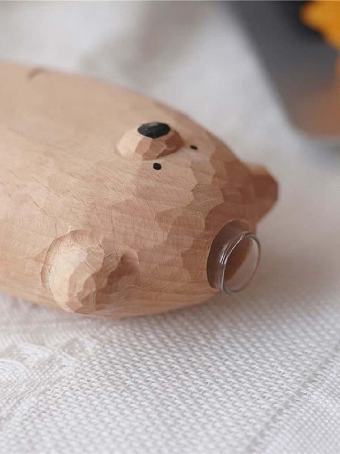 Eyepkildly Handmade Wooden Bear Vase, Solid Wood Bear Statue Vase，Modern Shelf Decor Accents，Cute Bear Decoration Vase,Decorative Solid Wood Handmade Vase，Worth Collecting. (Bear)