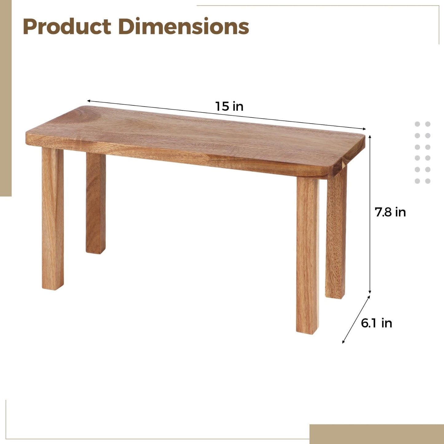 DORMIYA 15 Inches Acacia Wooden Desktop Organizer Shelf, Cabinet Riser & Counter Display Stand for Top of Desk Home Office Kitchen Coffee Table Display Stand