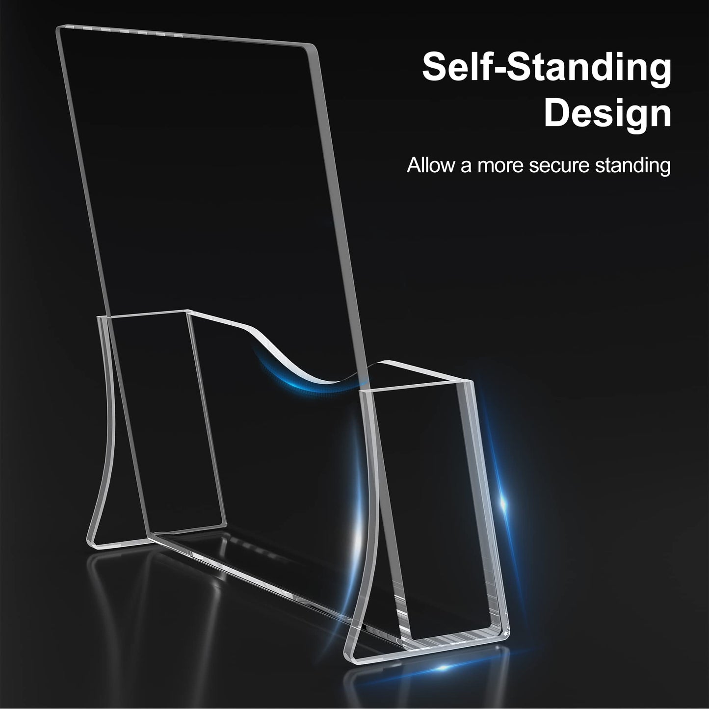 Acrylic Brochure Holder, 8.5 x 11 inches Clear Acrylic Literature Holder Plastic Flyer Display Stand (4 Pack)