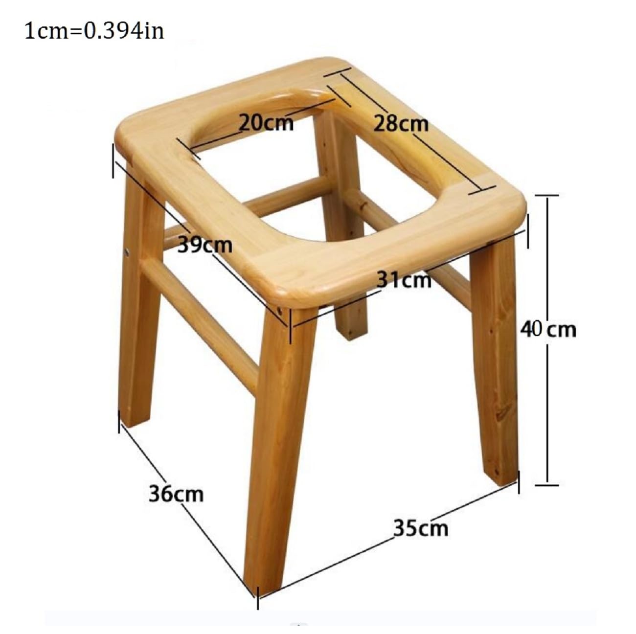 MOGUOBIN Wooden Steam Seat with Four Legs,Yoni Steam Chair,Yoni Steam Pot,Three-Dimensional Toilet,Heavy Bathroom Anti-Skid Shower Stool,Steaming Chair V Steam at Home Attachment 15.7" H (No Steamer)
