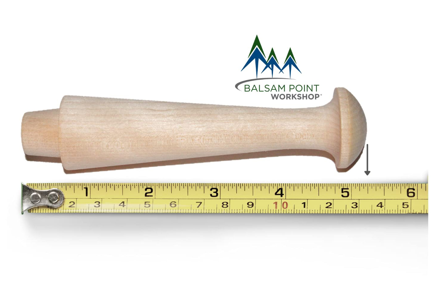 Jumbo Extra Large Shaker Pegs - Unfinished Hardwood Sanded Smooth Perfect for Hanging - 5-1/4 Inch Length with 5/8 Inch Tenon (8-Pack) - Balsam Point Workshop