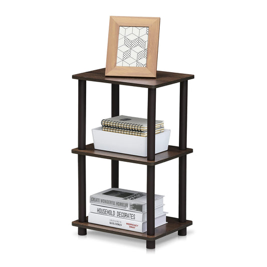 FURINNO Turn-N-Tube 2 Space Shelf, Walnut/Brown