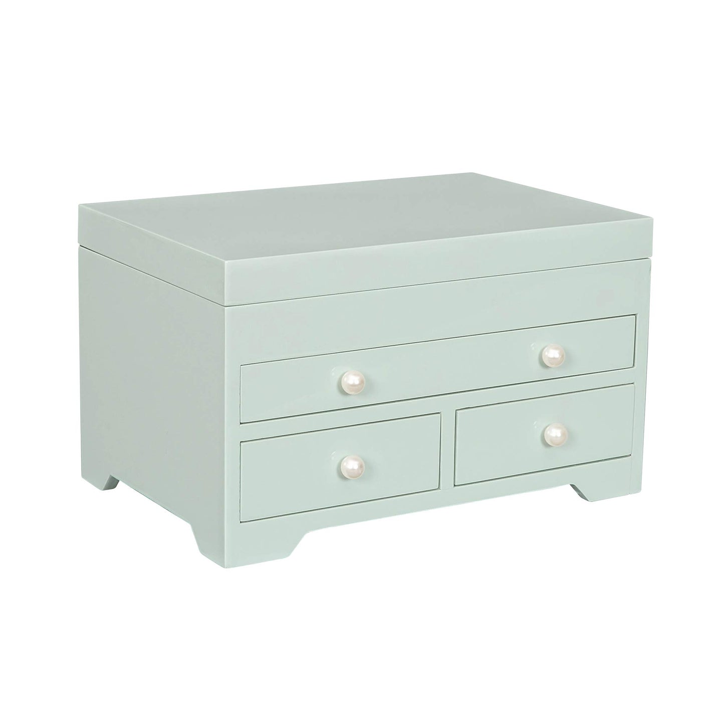 Mele and Co Bianca Wooden Jewelry Box in Seafoam Finish