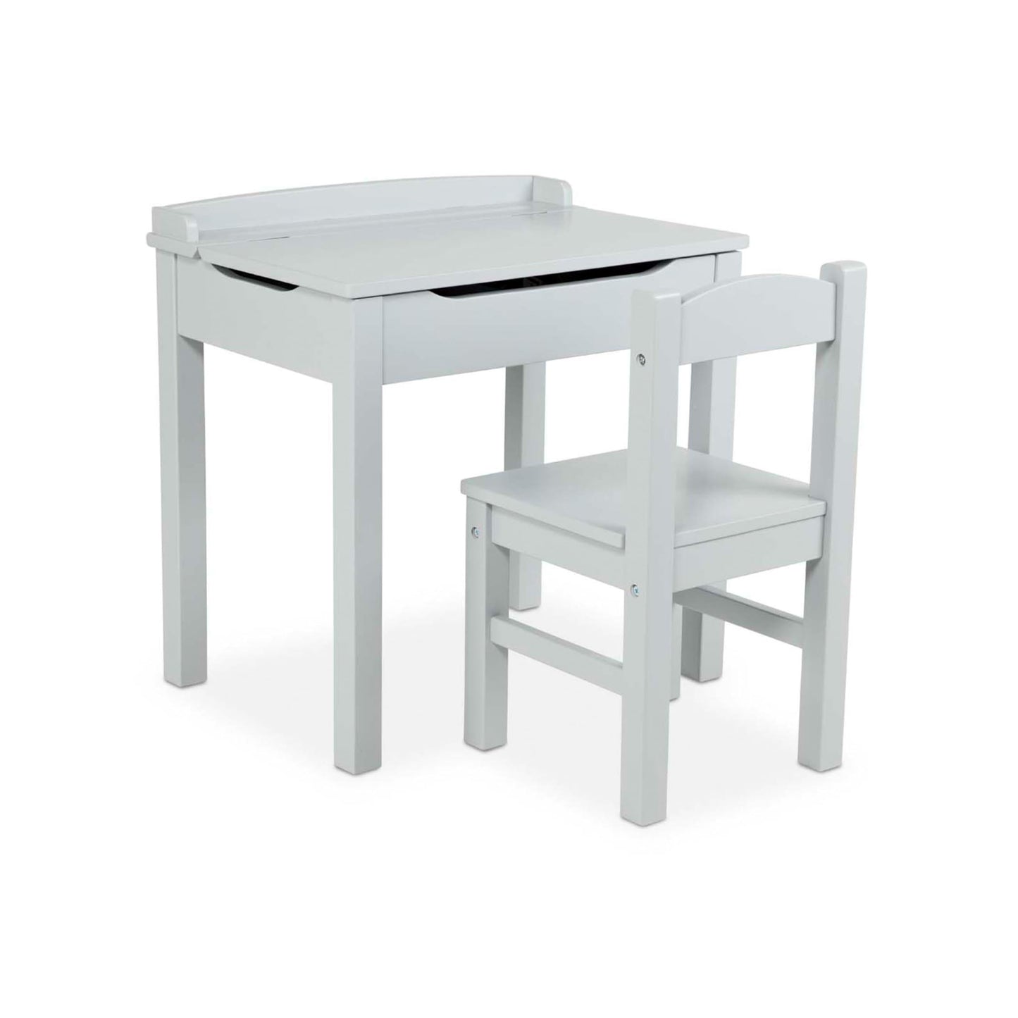 Melissa & Doug Wooden Lift-Top Desk & Chair - Gray , Grey