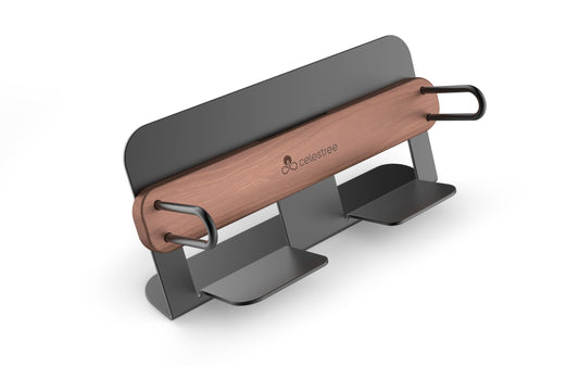 Celestree Napkin Holder for Table - Guest Towel Holder Tray for Bathroom Rectangular Wood and Iron Tray with Weighted Arm, Windproof Organizer for Kitchen Dining Table