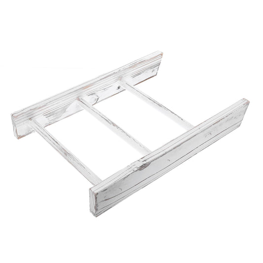 Uonlytech Mini Ladder Towel Rack for Bathroom Wall Small White Farmhouse Decorative Ladder Rustic Bathroom Towel Holder and Blanket Shelf