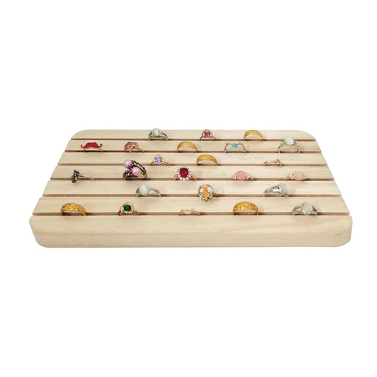 SCIKHEFT Natural Wood Business Card Holder Wooden Earring Display Stands Jewelry Retail Display for Selling Earring Showing Ring organizer