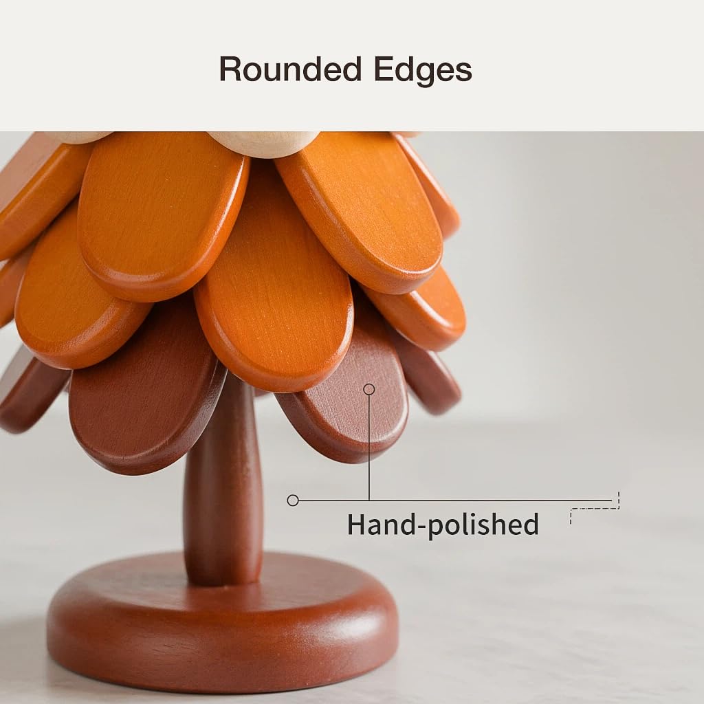 Zozotiny 2 Toppers Wooden Tree Trivets Set of 4 for Hot Dishes, Wood Cup Coasters for Drinks, Hot Pads for Hot Pot/Hot Pan & Plate, Christmas Modern Kitchen Counter Decor, Cooking Accessories