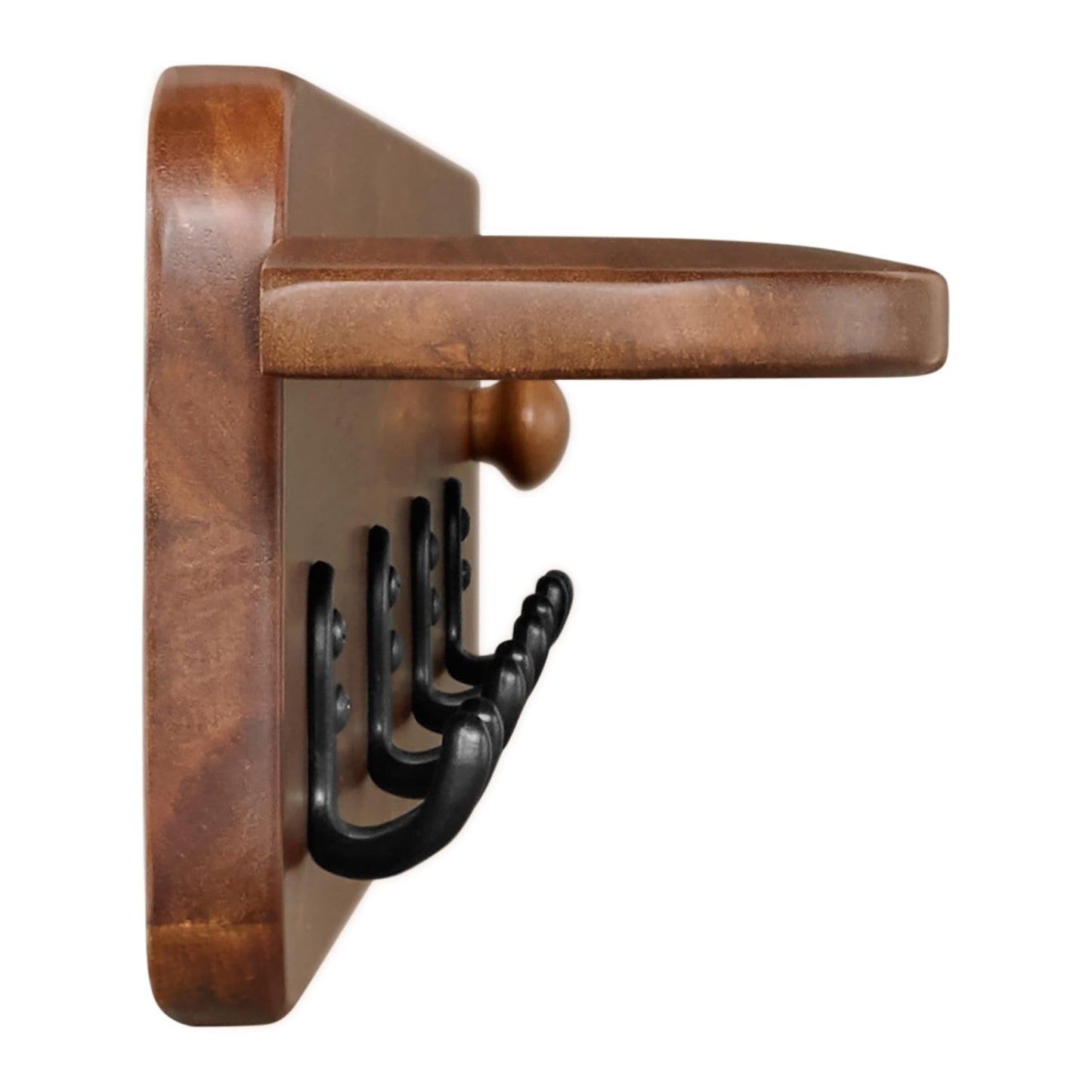 Alaterre Furniture Calais Collection Entryway Bench and Coat Rack - Solid Acacia Wood Mid-Century Modern Entryway Furniture (Chestnut)
