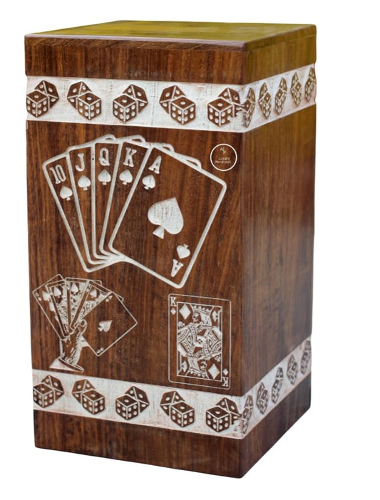 playing card king queen kings crown dice poker card Vintage Wooden box for Human Ash Male female adult Burial Funeral Urn[Available urn box in 5 different sizes] ((Large [11X6] 250 Cubic INCHES))