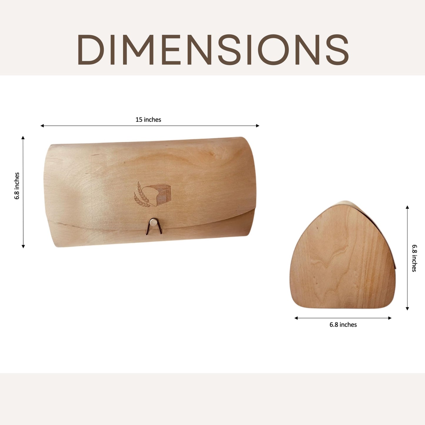 THE BIOPHILIQ Large Birch Wood Bread Box 15″ | Natural Bread Storage Bin for Kitchen Countertop, Eco-Friendly Loaf Keeper | No Assembly Needed| Lightweight & Portable for Picnic, Camping & Travel