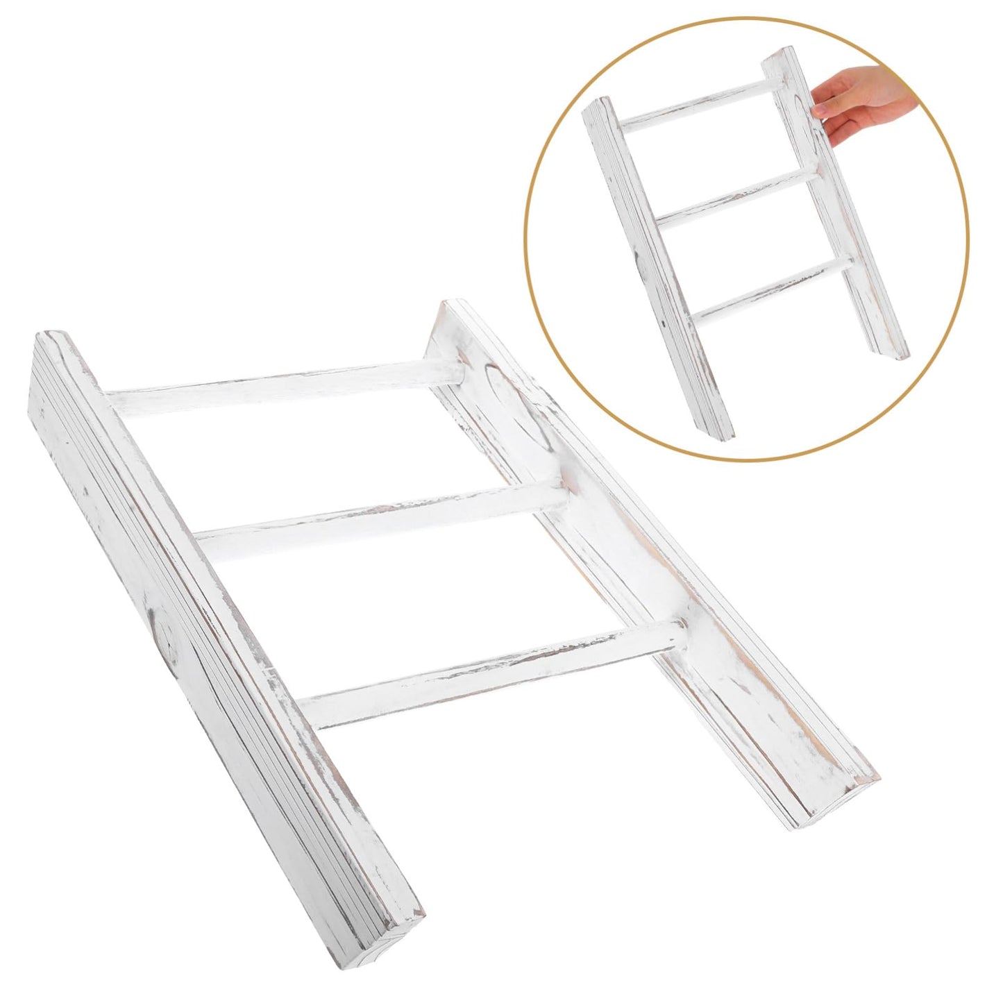 Yardenfun Miniature Ladder Towel Rack Rustic Bathroom Decor Compact Space Saving Design for Farmhouse Aesthetic for Countertop Use Stylish Tea Towel Holder Finish