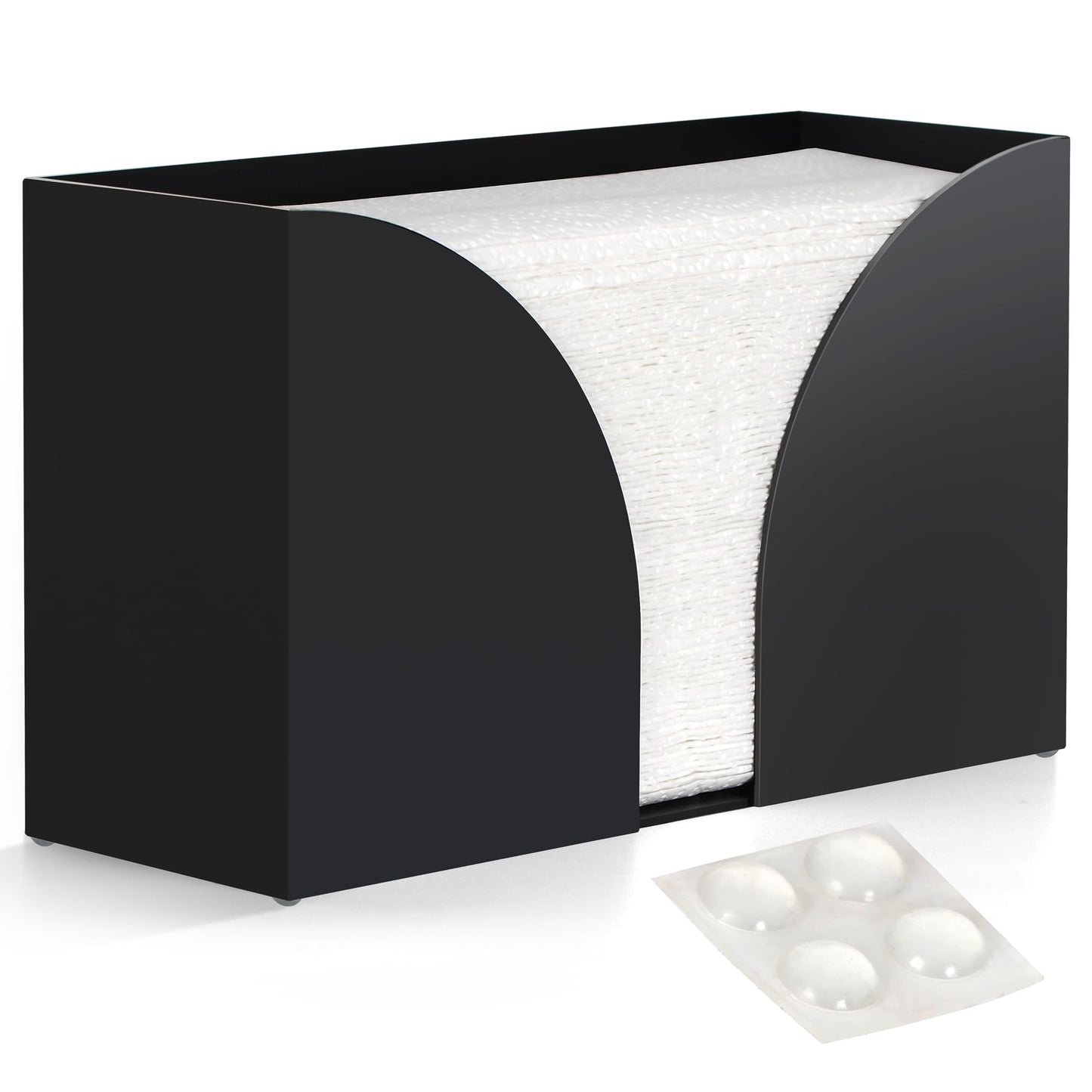 Storage Standard Multifold Paper Towel Dispenser Countertop - Matte Black Paper Towel Holder Bathroom, Durable Acrylic Napkin Holder for Bathroom, Kitchen, Office & Restaurant, 10.75 x 6.5 x 4 Inches
