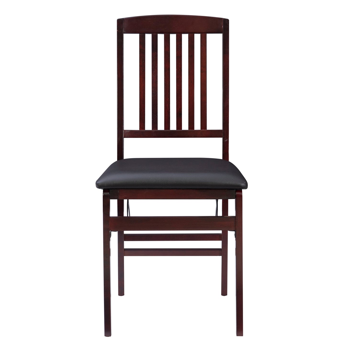 Linon Darwin Espresso Wood Mission Back Folding Chair in a Set of Two